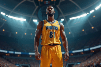 Homme athlétique africain sur un terrain de basket