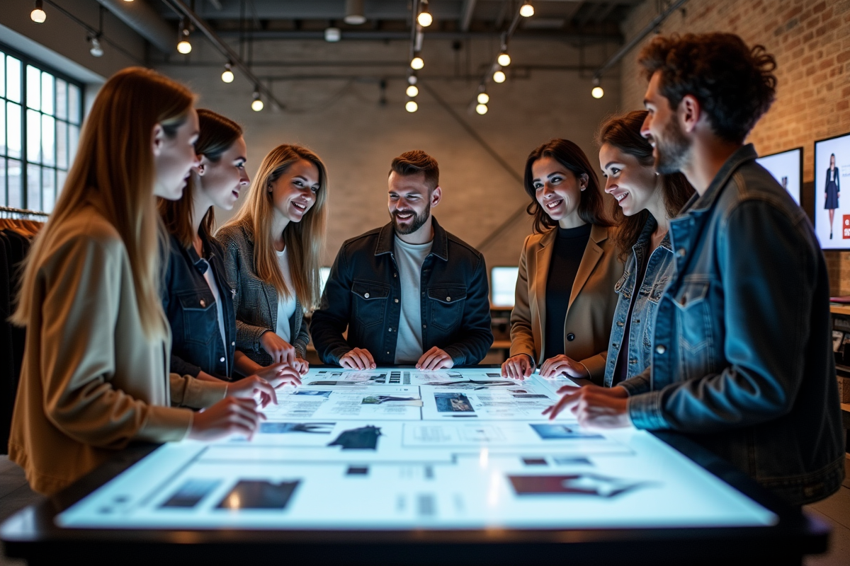 Groupe de professionnels de la mode en brainstorming