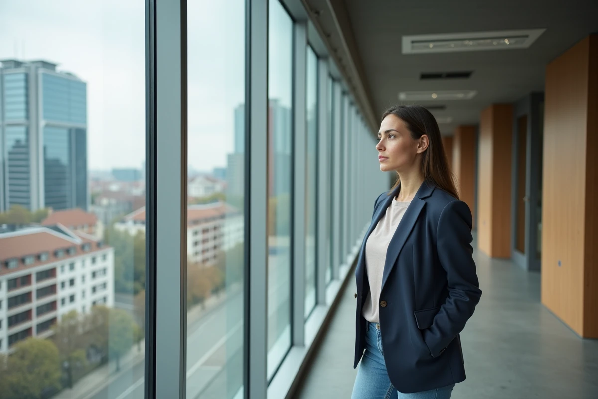 Jeune femme professionnelle dans un espace de coworking à Rennes
