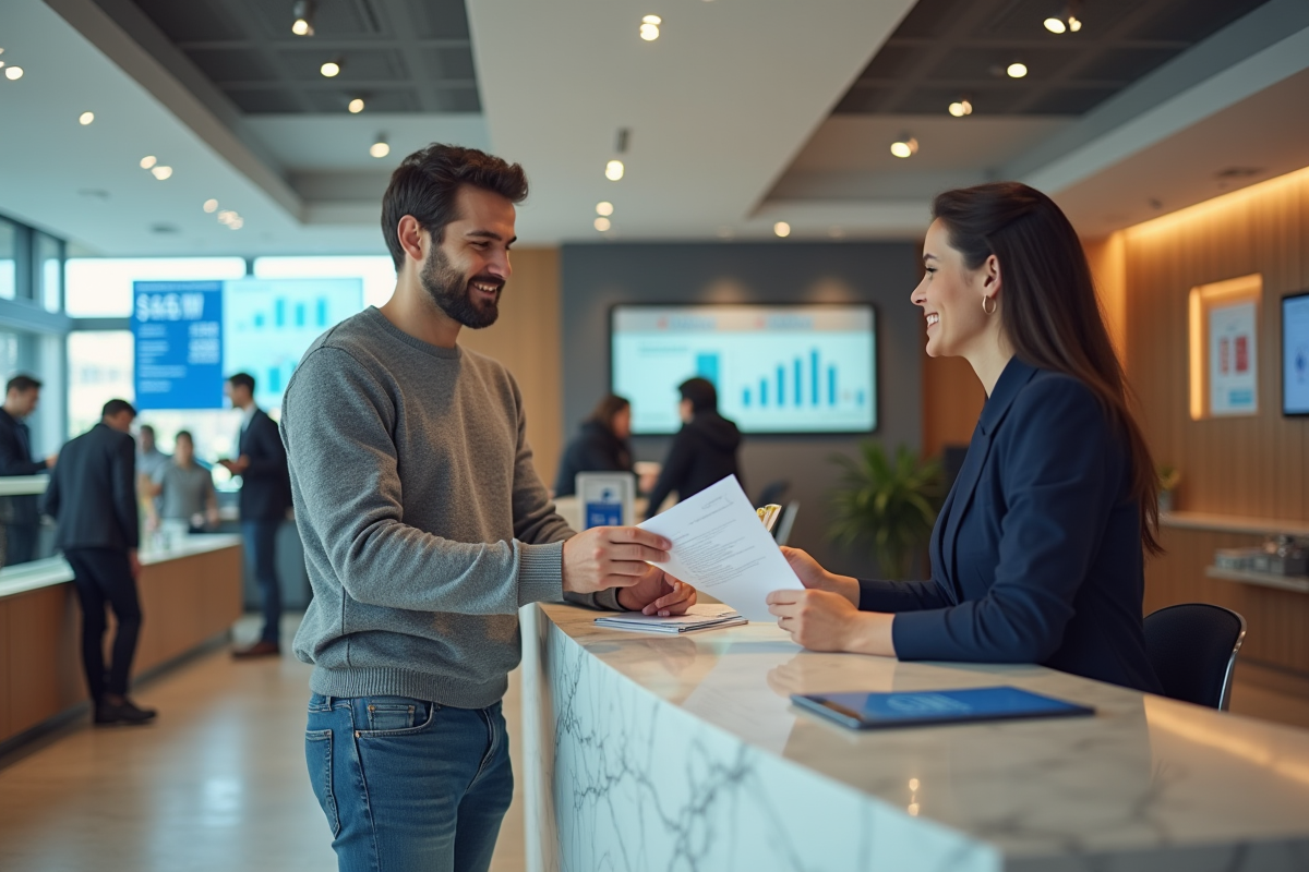 Homme en sweater au comptoir d