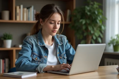 Jeune femme lisant un manga français à la maison