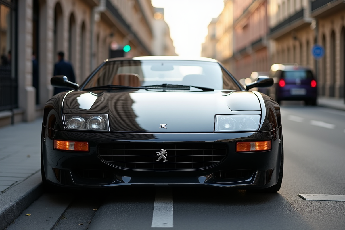 Voiture Peugeot 907 rare en ville en plein jour