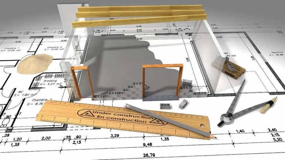 Dessin et plan d'un architecte de Rennes